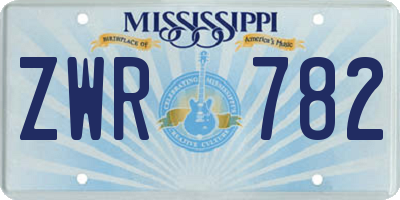 MS license plate ZWR782