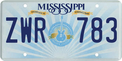 MS license plate ZWR783