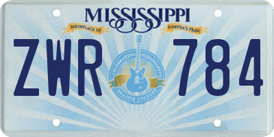 MS license plate ZWR784