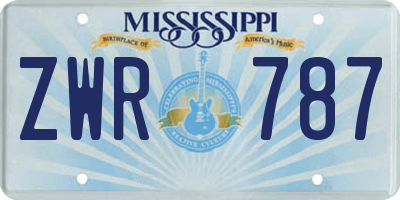 MS license plate ZWR787