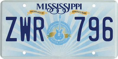 MS license plate ZWR796