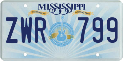 MS license plate ZWR799
