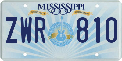 MS license plate ZWR810