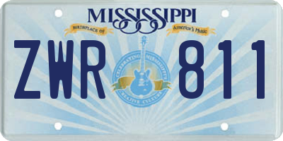 MS license plate ZWR811