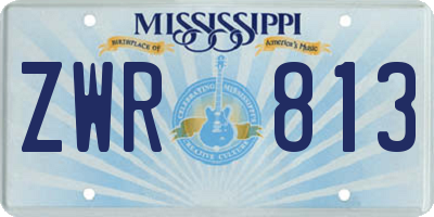 MS license plate ZWR813