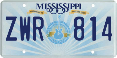 MS license plate ZWR814