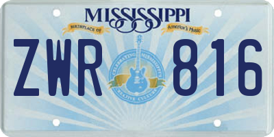 MS license plate ZWR816
