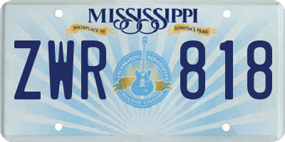 MS license plate ZWR818