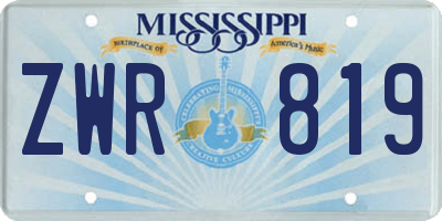 MS license plate ZWR819