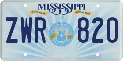 MS license plate ZWR820