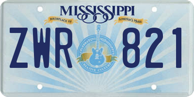 MS license plate ZWR821