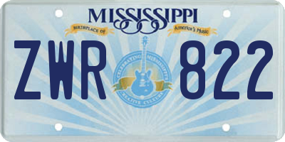 MS license plate ZWR822