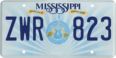 MS license plate ZWR823
