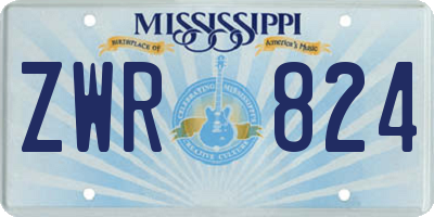 MS license plate ZWR824