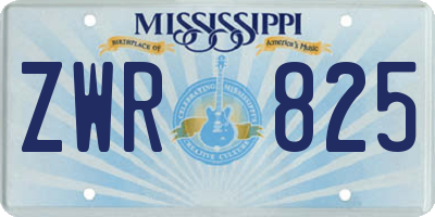 MS license plate ZWR825