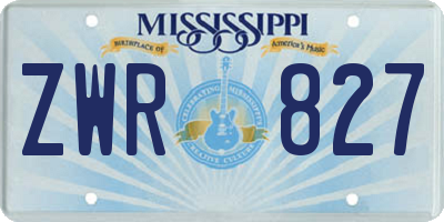 MS license plate ZWR827
