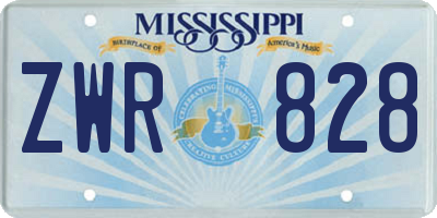 MS license plate ZWR828