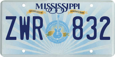 MS license plate ZWR832