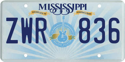 MS license plate ZWR836