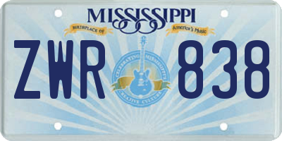 MS license plate ZWR838