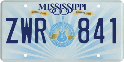 MS license plate ZWR841