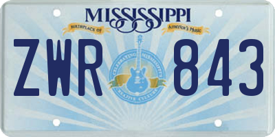 MS license plate ZWR843