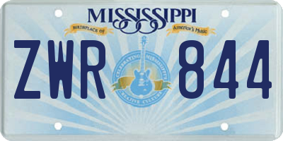 MS license plate ZWR844