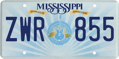 MS license plate ZWR855