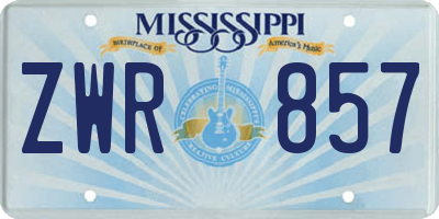 MS license plate ZWR857