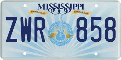 MS license plate ZWR858