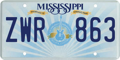 MS license plate ZWR863