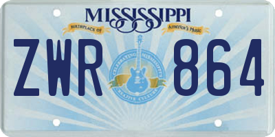 MS license plate ZWR864