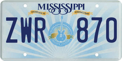 MS license plate ZWR870