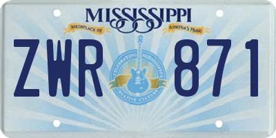 MS license plate ZWR871
