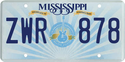 MS license plate ZWR878