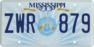 MS license plate ZWR879