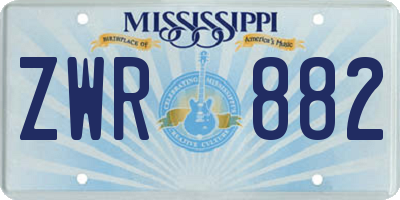 MS license plate ZWR882