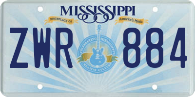 MS license plate ZWR884