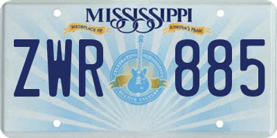 MS license plate ZWR885