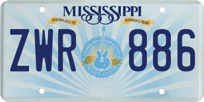 MS license plate ZWR886