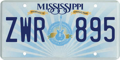 MS license plate ZWR895