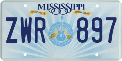 MS license plate ZWR897