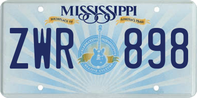 MS license plate ZWR898