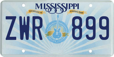 MS license plate ZWR899