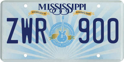 MS license plate ZWR900