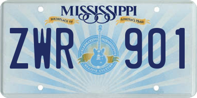 MS license plate ZWR901