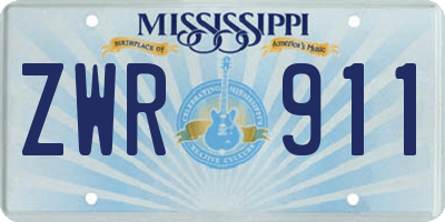 MS license plate ZWR911