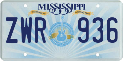 MS license plate ZWR936