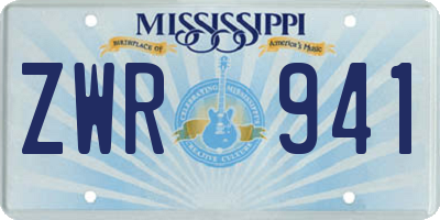 MS license plate ZWR941