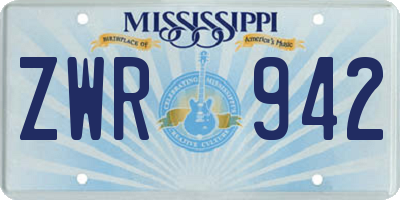 MS license plate ZWR942